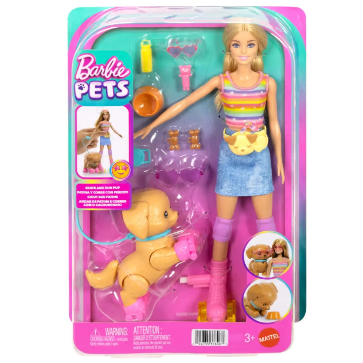 Barbie & Cucciolo Sui Pattini Blonde JMJ44