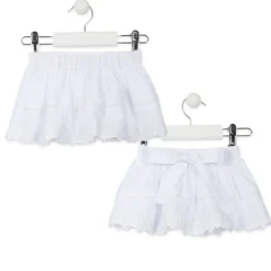 Completo Blusa e Gonna in Pizzo Sangallo Baby Bambina