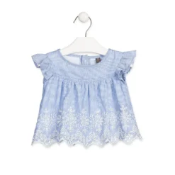 Completo Blusa e Gonna in Pizzo Sangallo Baby Bambina
