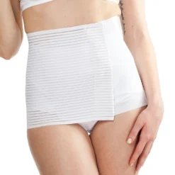 Fascia Post Parto Millerighe Traspirante Bianco
