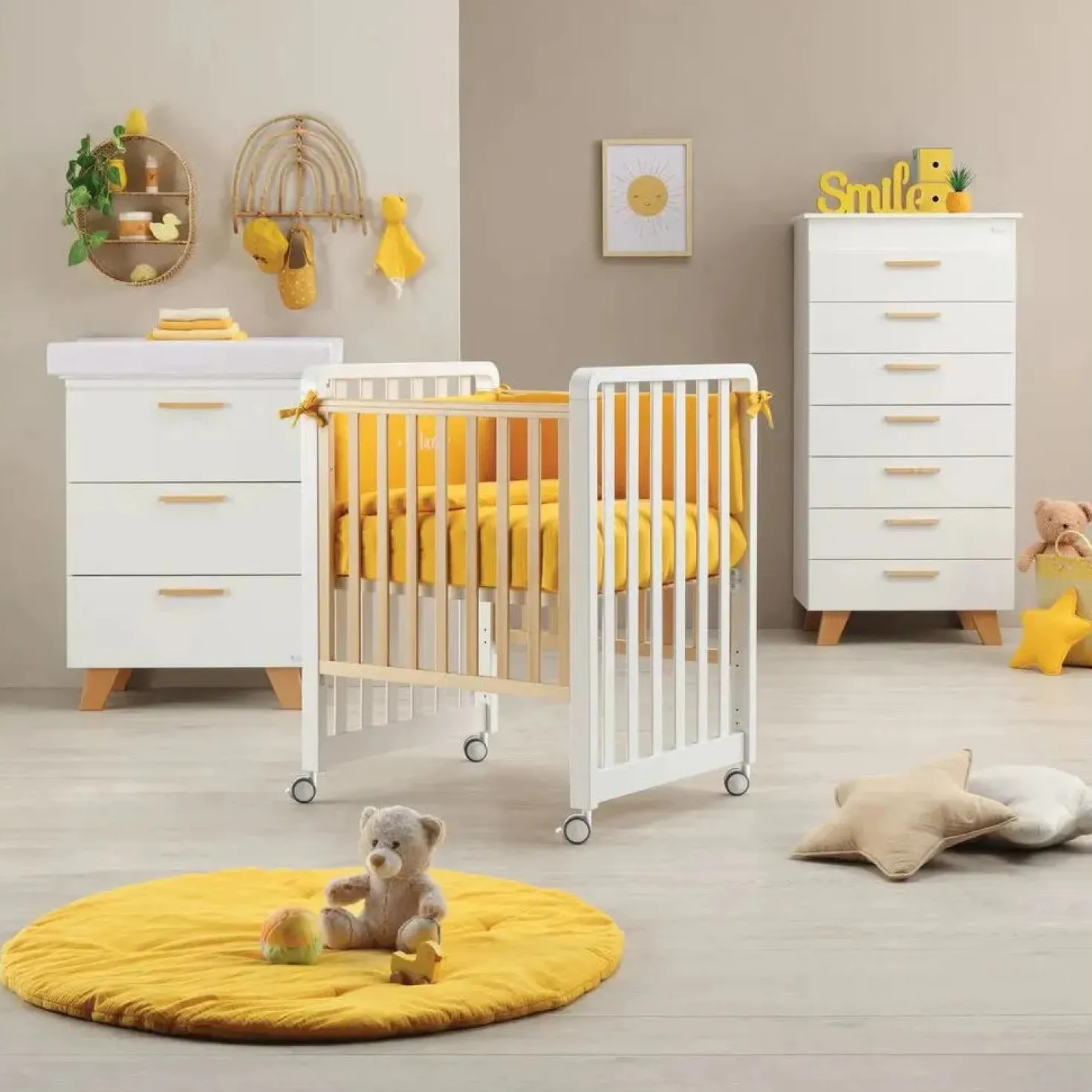 Lettino Glam 9 In 1 + Materasso + Completo Piumone Glam