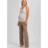Maglia Premaman Beige Smanicata in Morbido Bambù