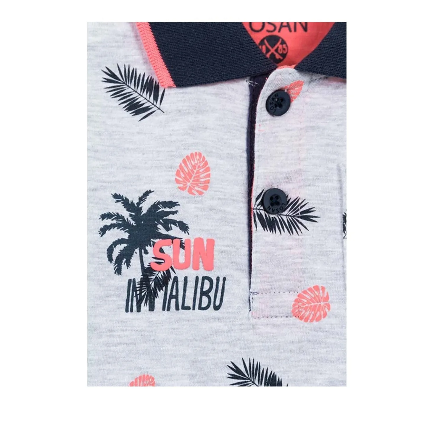 Maglietta Polo di Cotone Fantasia Tropicale Baby Bambino