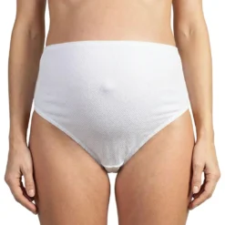 Mutanda Gestante in Cotone Piquet Bianco
