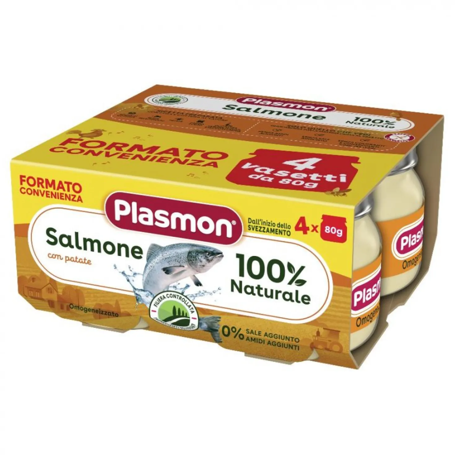 Omogeneizzato Pesce Salmone: Confezione 4x80 gr