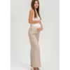 Pantaloni Premaman a Gamba Larga Ice Beige