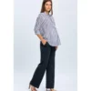 Pantaloni Premaman Blu Scuro a Gamba Larga