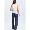Pantaloni Premaman Denim Blu a Gamba Larga