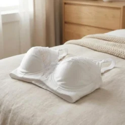 Reggiseno Allattamento in Cotone Con Pizzo Coppa C Bianco