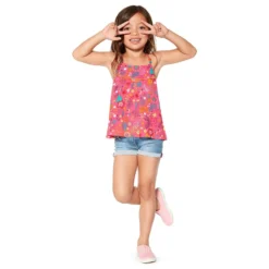 Top Fucsia in Stile Etnico Bambina Junior